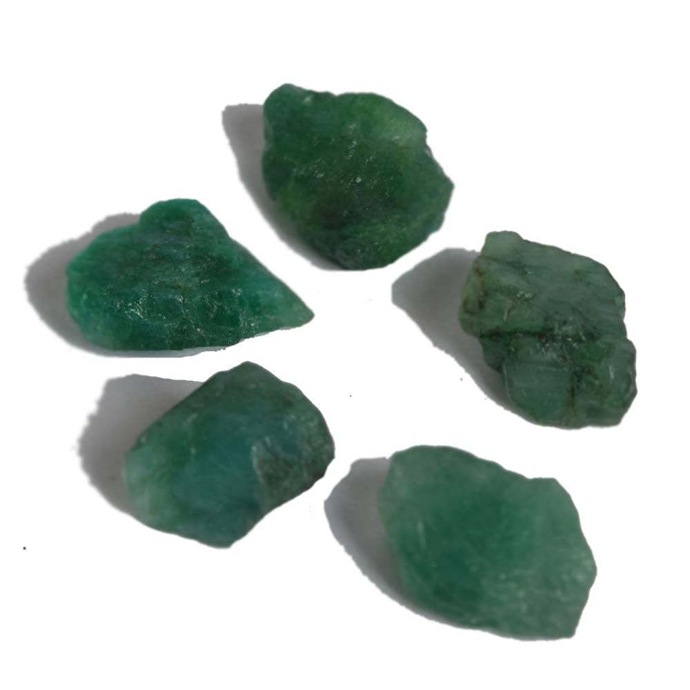 GEMHUB Natural Green Emerald 41.00 Ct Lot of 5 Pcs Rough Emerald Loose Gemstone For Jewelry Making