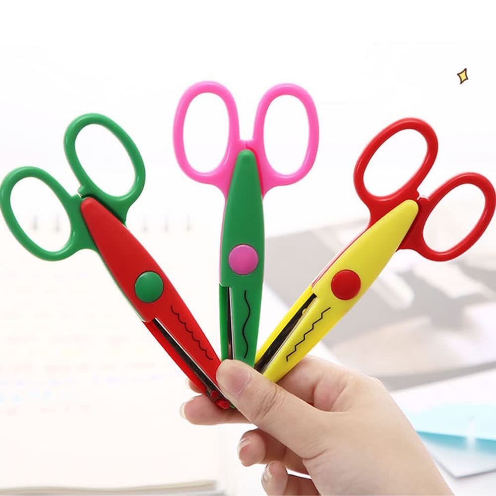 Scrapbook Paper Punch and Decorative Scissors, Qtopun 6 Pcs Creative Scissors and 12 Pcs Craft Punch Wave Lace Edge Cutters Paper Hole Punchers for Crafts, DIY Photo, Set of 18 (18-Mixed)