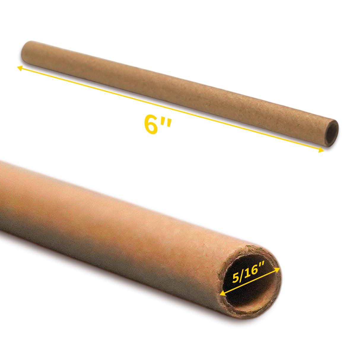 BeeQuestify Mason Bee Tubes 300 Pack - Kraft Paper Bee Nesting Tubes for Mason Bees, 5/16" x 6" Size, Ideal for Filling Mason Bee Houses and Garden Pollination