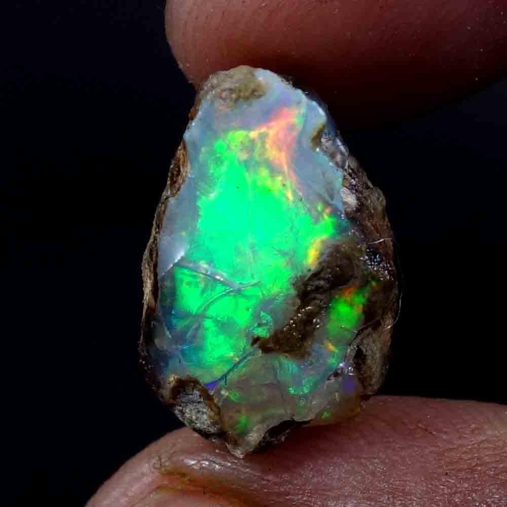 Tindi 09.30Cts. Jumbo Boulder Ethiopian Opal Natural Welo Fire Rough Specimen Gemstone Supply, Jewelry Making Gemstones, Loose Crystals, October Birthstone, Fire Play Opal, Handpicked Assorted