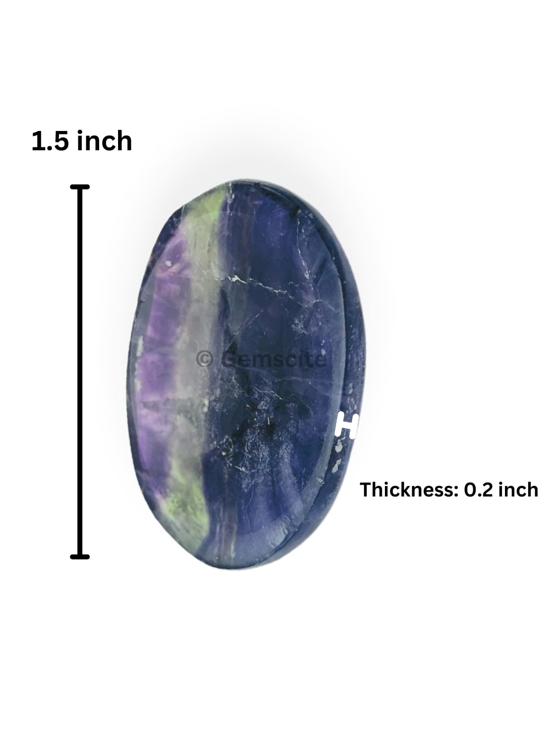 GEMSCITE Fluorite Thumb Worry Stones Metaphysical Gemstone Crystal Healing Reiki Men Women Gift FENG Shui Positive Energy Love Wellness Palm Stones Wicca Powerful