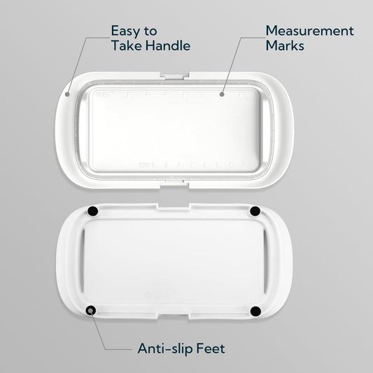 KITCHENDAO Large One-handed Butter Dish with Lid for Countertop, Airtight Butter Holder with One Press to Open/Close Secure Latching Buckle for East Coast/West Coast/European/Kerrygold Butter(White)
