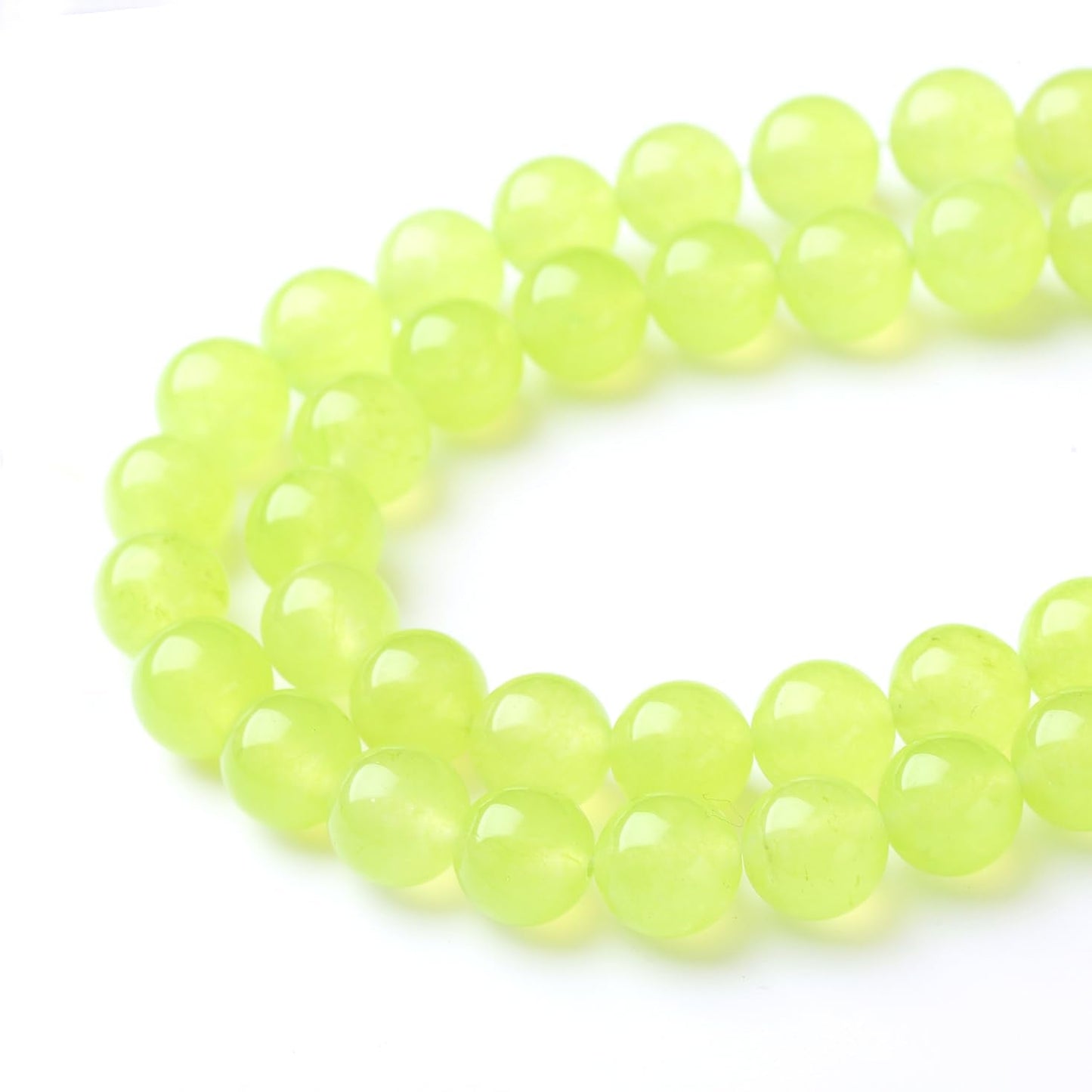 35PCS 10MM Natural Apple Green Chalcedony Beads Round Loose Stone Beads for Jewelry Making DIY Energy Stone Healing Power Bracelet 15"