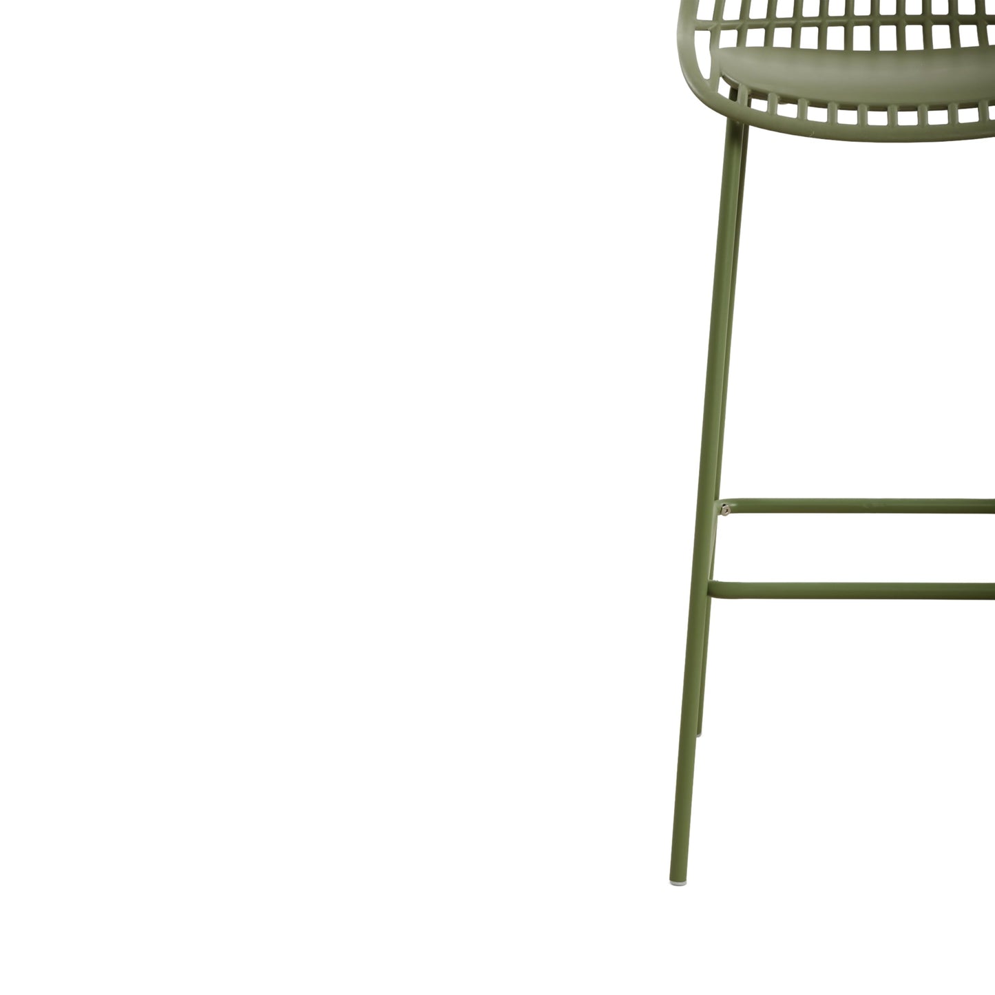 Merax Lightweight Outdoor Bar Chairs Set of 2, Weather-Resistant Plastic & Metal Backless Patio Bar Stools, Bar Height for Balcony, Garden, Poolside, Sage Green