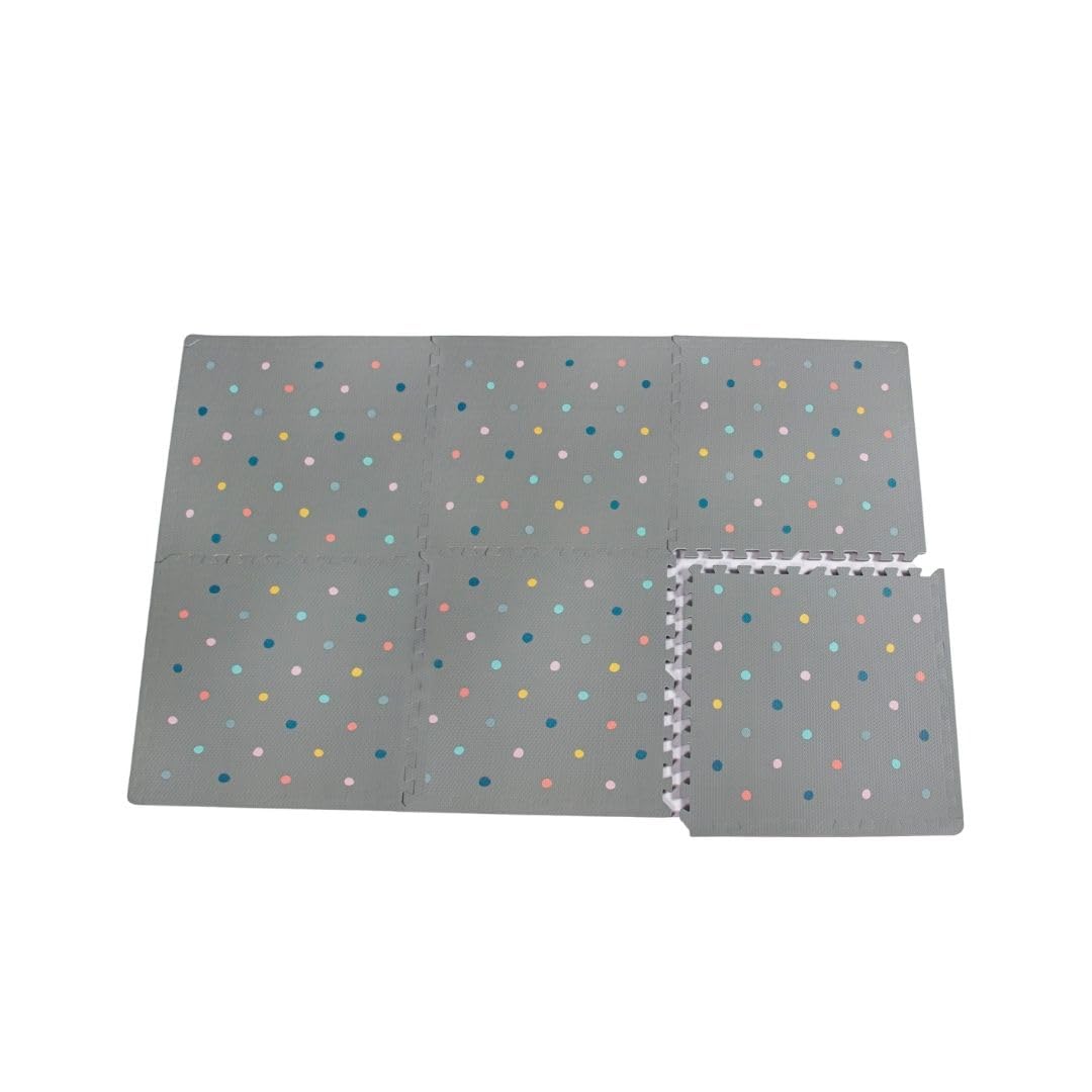 Soft Non-Toxic Baby Play Mat, Toddler Playmat, Colorful Jigsaw Puzzle PlayMat, Tiles 24 x 24 inch Foam Floor Mats for Kids & Babies | EVA Foam Interlocking Tiles for Nursery, Playroom (Grey 6 PCS)
