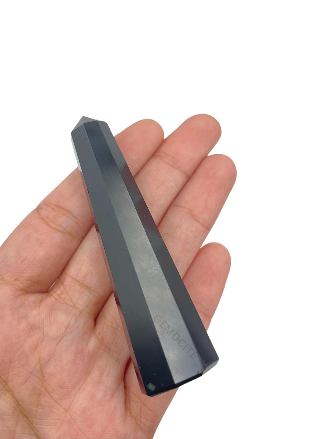 WholesaleGemShop 70 mm (3 Inch) Black Obsidian Gemstones Obelisk Tower Jumbo Facet Aura Rock Crystal Natural Polished Earth Wand Spirit