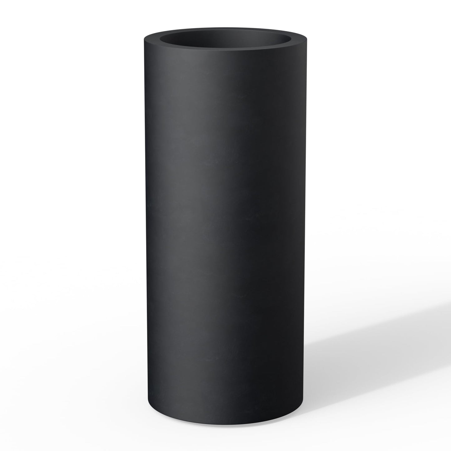 Kante 18.9 Inch Tall Cylindrical Planter, Large Round Plant Pots with Drainage Hole, Made with Concrete, Suitable for Indoor Outdoor Plants, Home Decor, Black