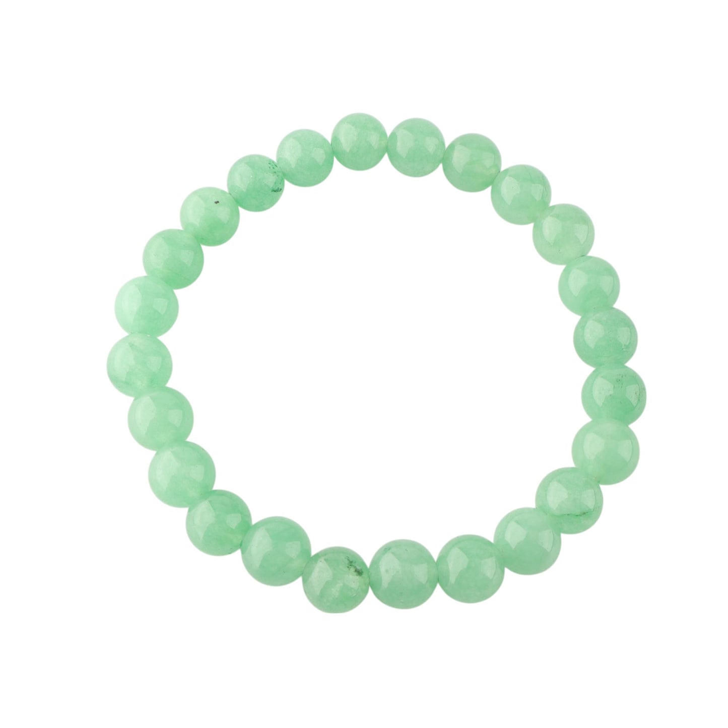 Anagha Jewels Natural Green Jade Gemstone Handmade 8mm Round Beaded Stretch Bracelet 7.5" , Green Jade Crystal Beads Unisex Bracelet For Gift, Chakra Reiki Healing Elastic Bracelet, Jade Beads Bracelet