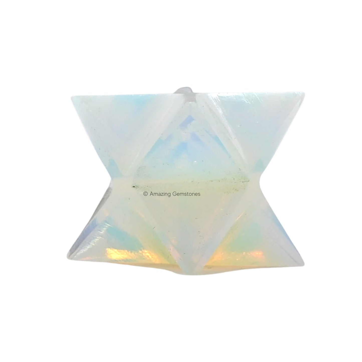 Amazing Gemstone Opalite Merkaba Crystal - 0.75 Inches Metaphysical Merkaba Star for Meditation - Energetic Tetrahedron Crystal and Healing Stones for Spiritual Growth and Healing (15-20mm)