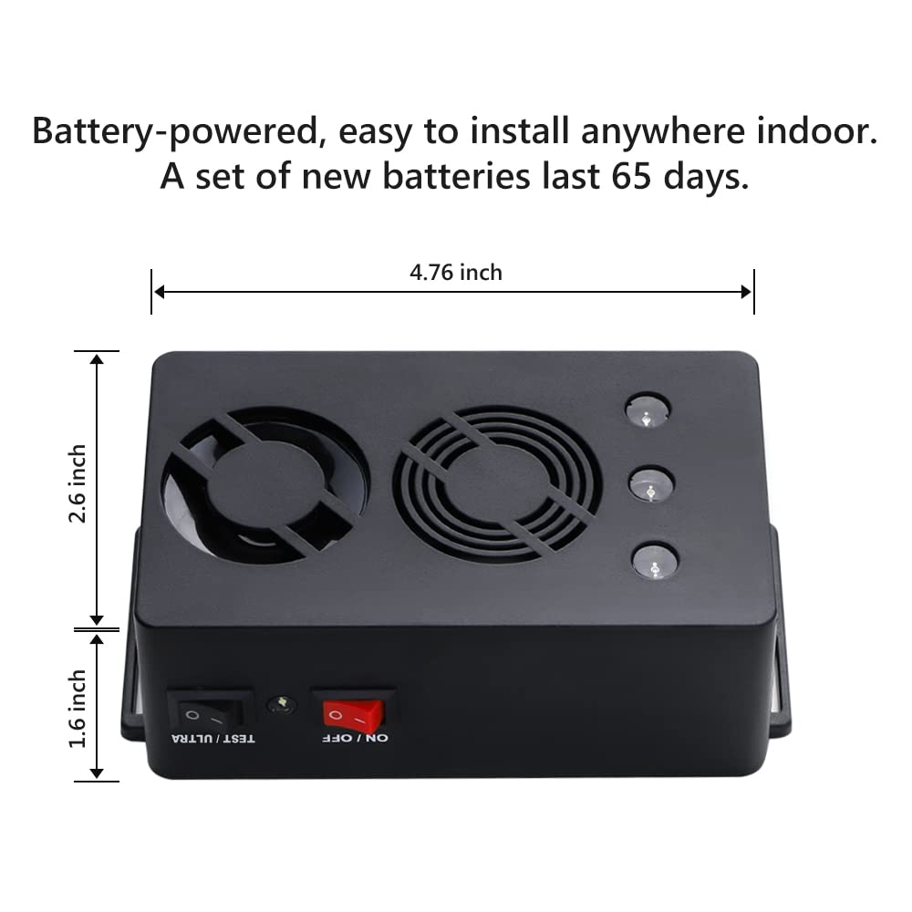 Angveirt Rodent Repellent Battery Operated Ultrasonic Mouse Repeller for Car Engines Squirrel Pest Repeller Under Hood Rat Repellent Mice Deterrent for House Garage Attic Indoor 1 Pack
