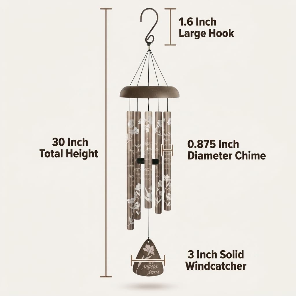 Carson 30" 'Angels' Arms' Memorial Wind Chime- Garden/Patio/Porch Outdoor Decor