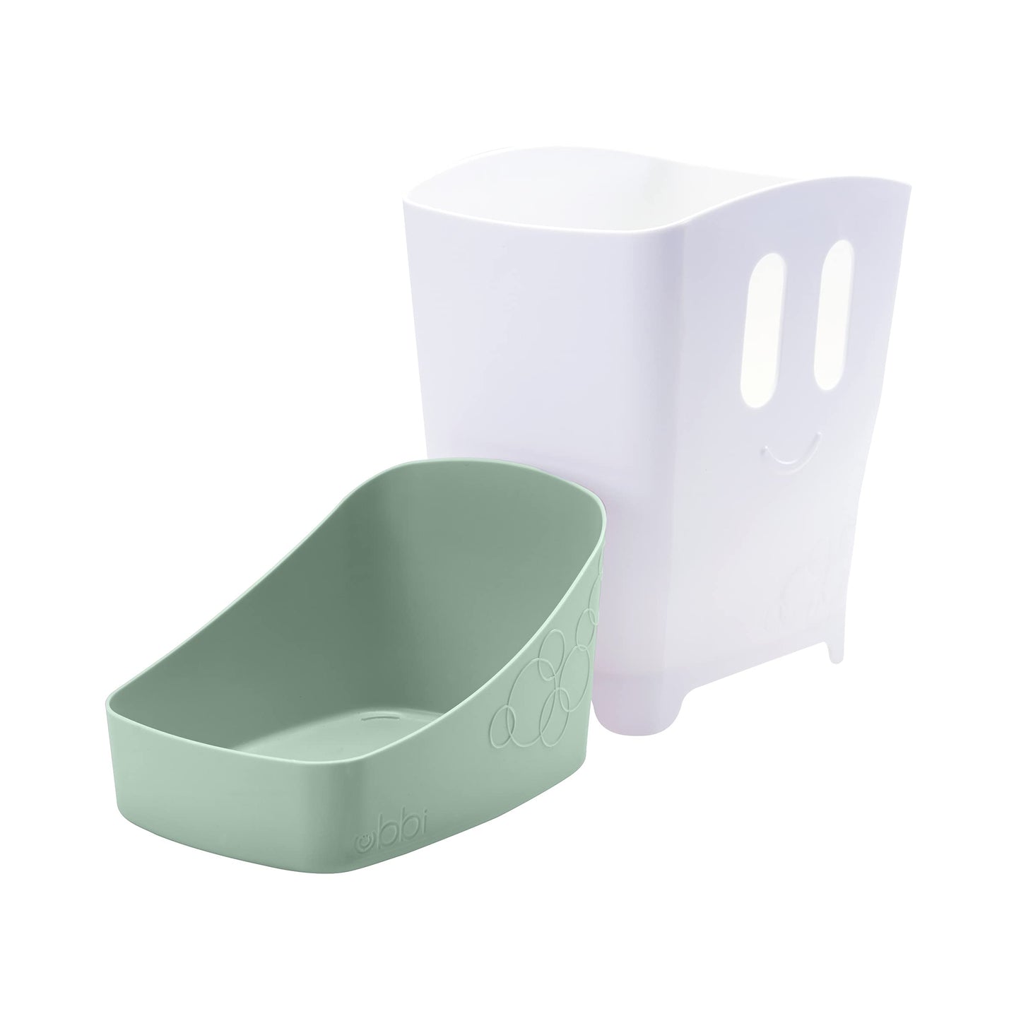 Ubbi Stand Up Bath Toy Storage Organizer, Bath Caddy with Removable Drying Rack Bin for Toddlers and Baby, Sage