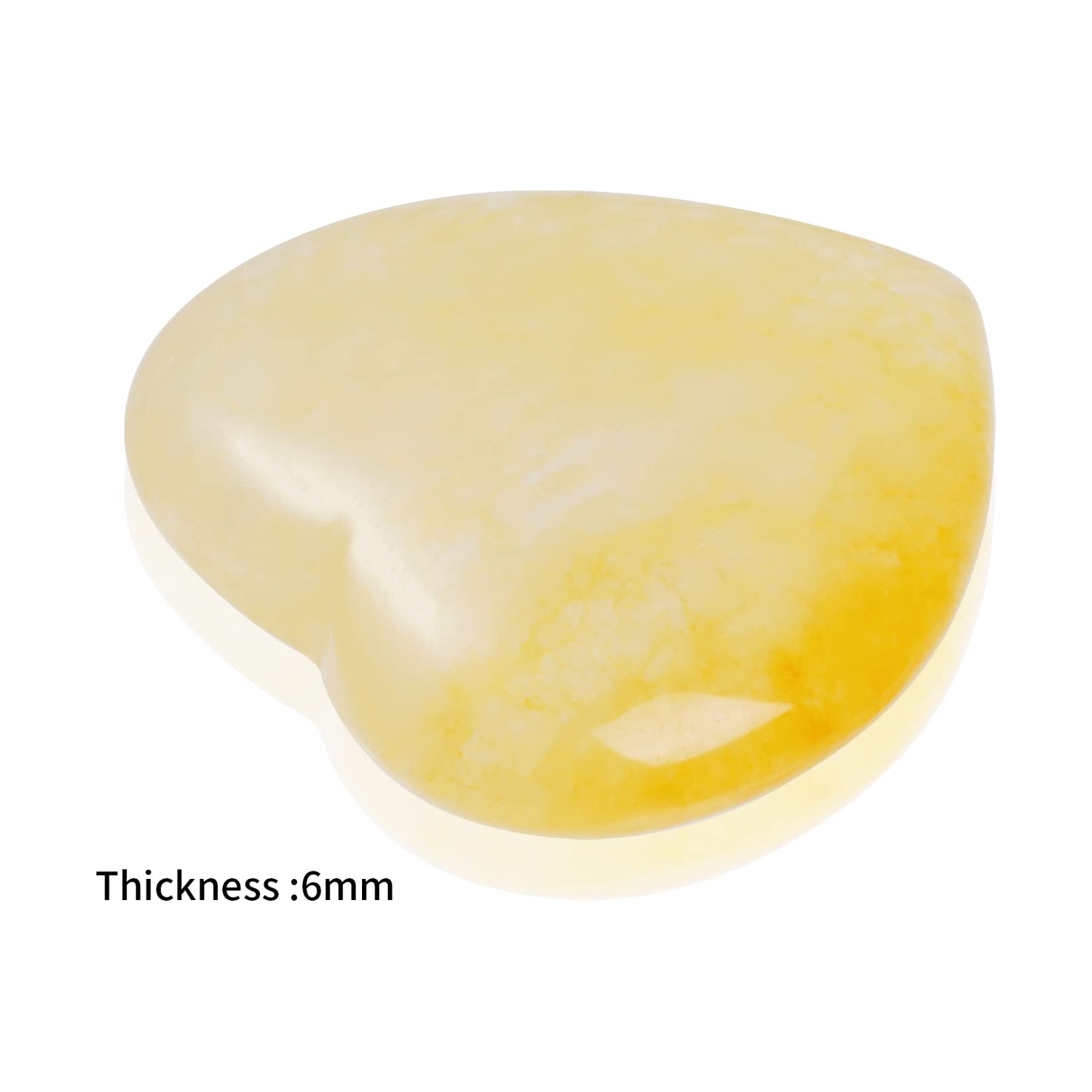 Marrywindix 15 Packs 0.8 Inch Healing Crystal Natural Yellow Jade Heart Love Carved Palm Worry Stone Chakra Reiki Balancing