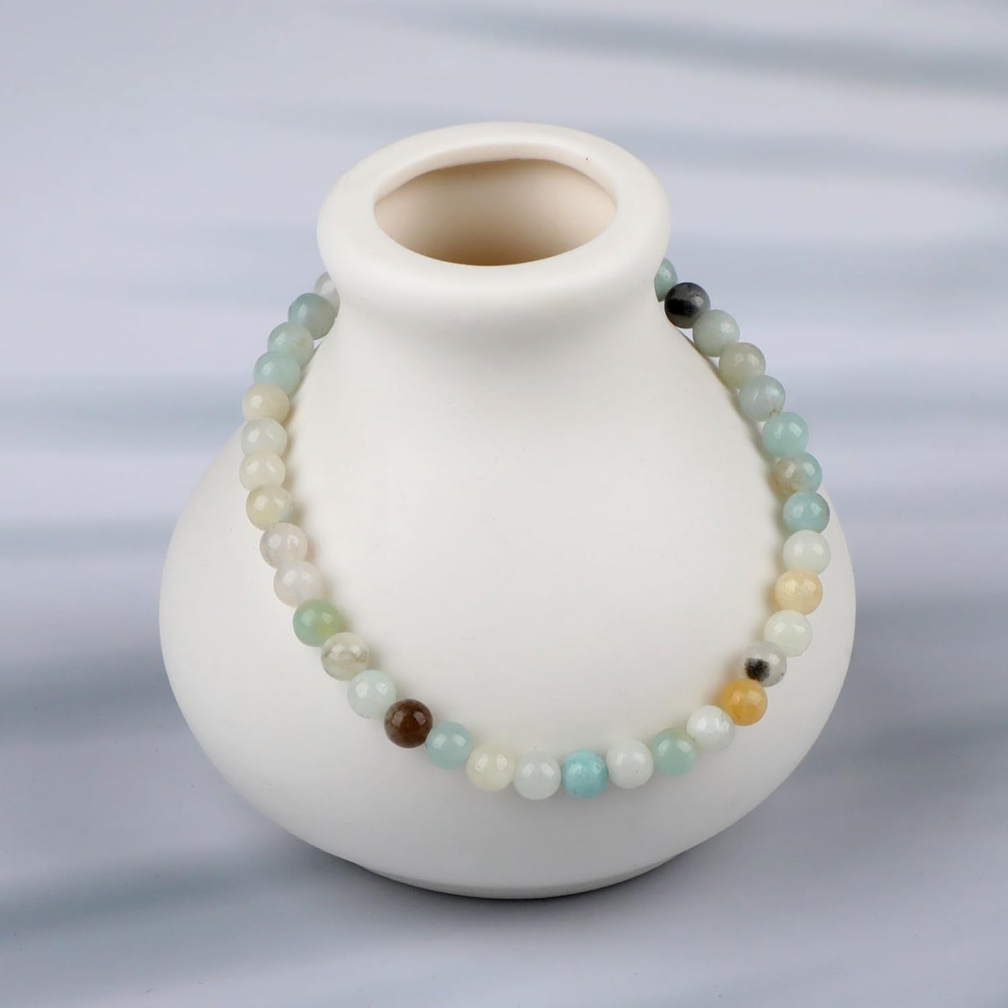 LPBeads Handmade Natural Gemstone Stretch Elastic 4mm Mulitcolor Amazonite Bracelet Healing Crystal Round Stone Beads Jewelry Gifts for Women Men