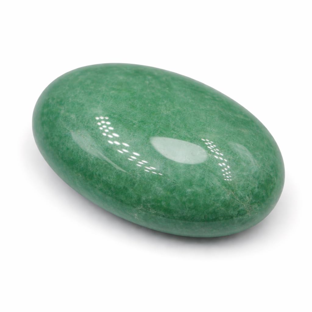 BEAUSIOO 2.4" Green Aventurine Palm Stone for Anxiety Relief, Healing Crystal for Meditation & Stress Relief, Polished Pocket Stone with Gift Box