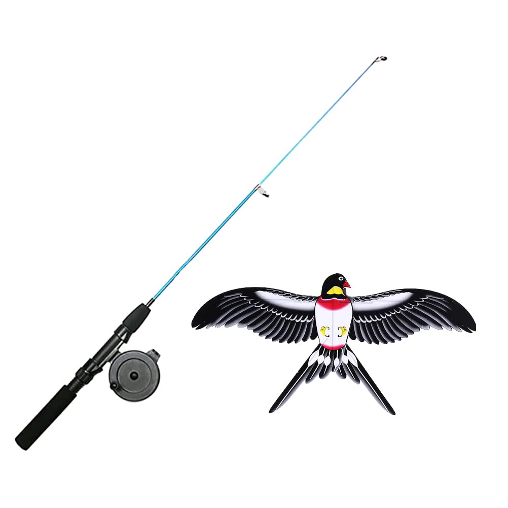 Gogogmee Swallow Bird Kite with Fishing Pole Easy to Fly Lightweight Outdoor Kids Kite for Family Fun and Play