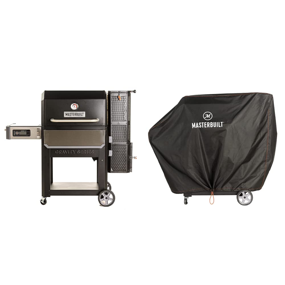 Masterbuilt Gravity Series 1050 Digital Charcoal Grill Smoker Combo + Cover Bundle