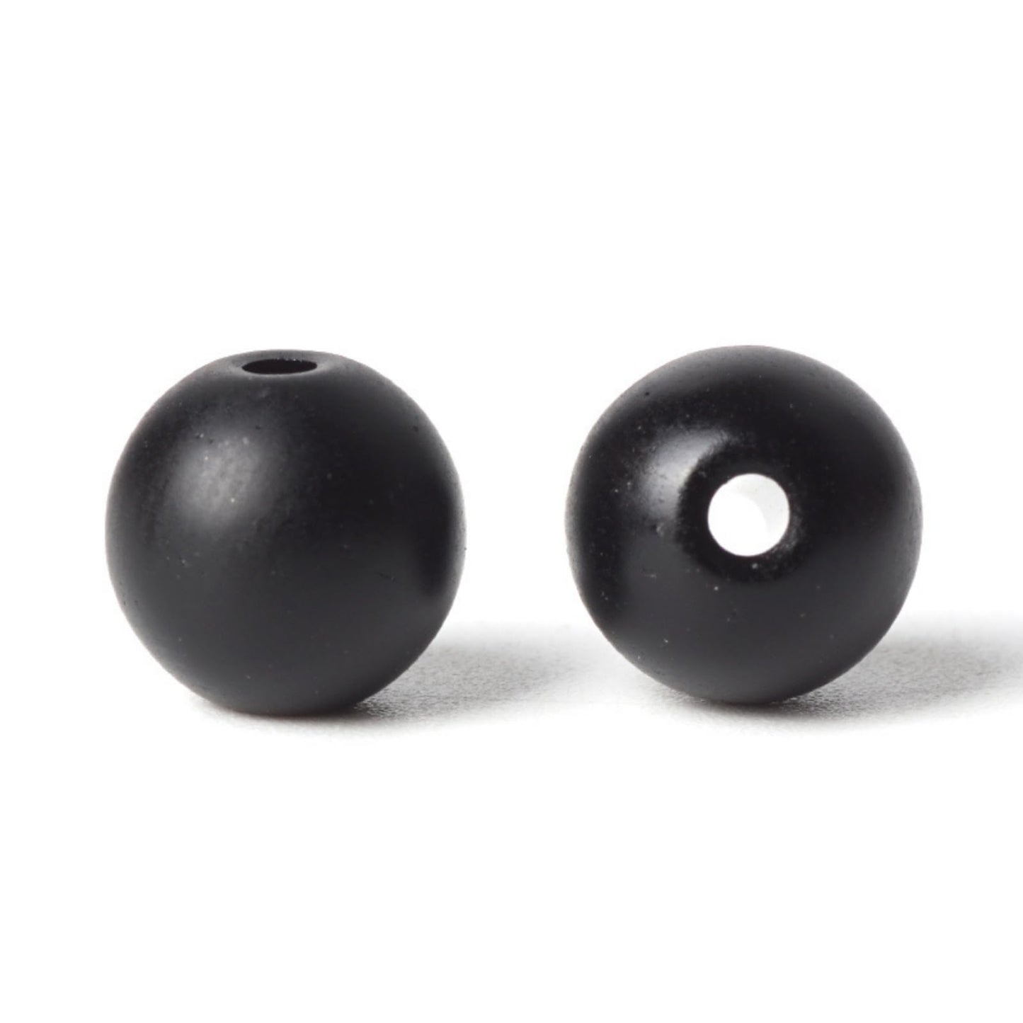 100Pcs Natural Stone 8mm Glass Black Matte Beads Round Loose Gemstone Energy Healing Beads Hole Size 1mm DIY Smooth Beads Jewelry Making