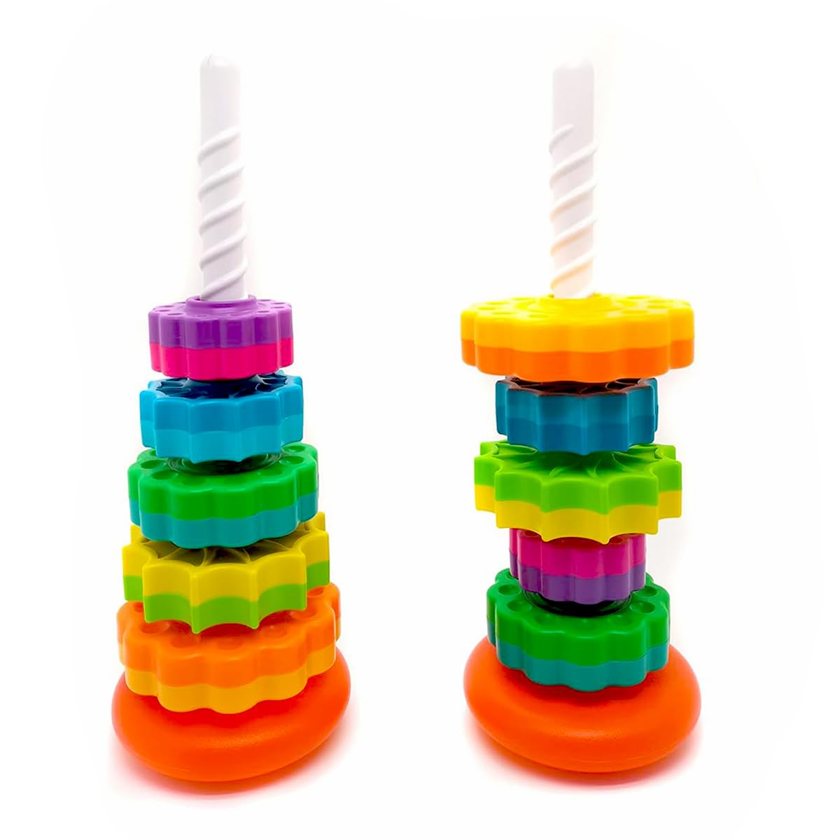 CAPT.GOOSE Rainbow Spinning Toy, Stacking Toy for Toddlers 1-3, Educational Montessori, Developmental Baby & Toddler, Autism Sensory, Gifts for One Year Old Girl Boy