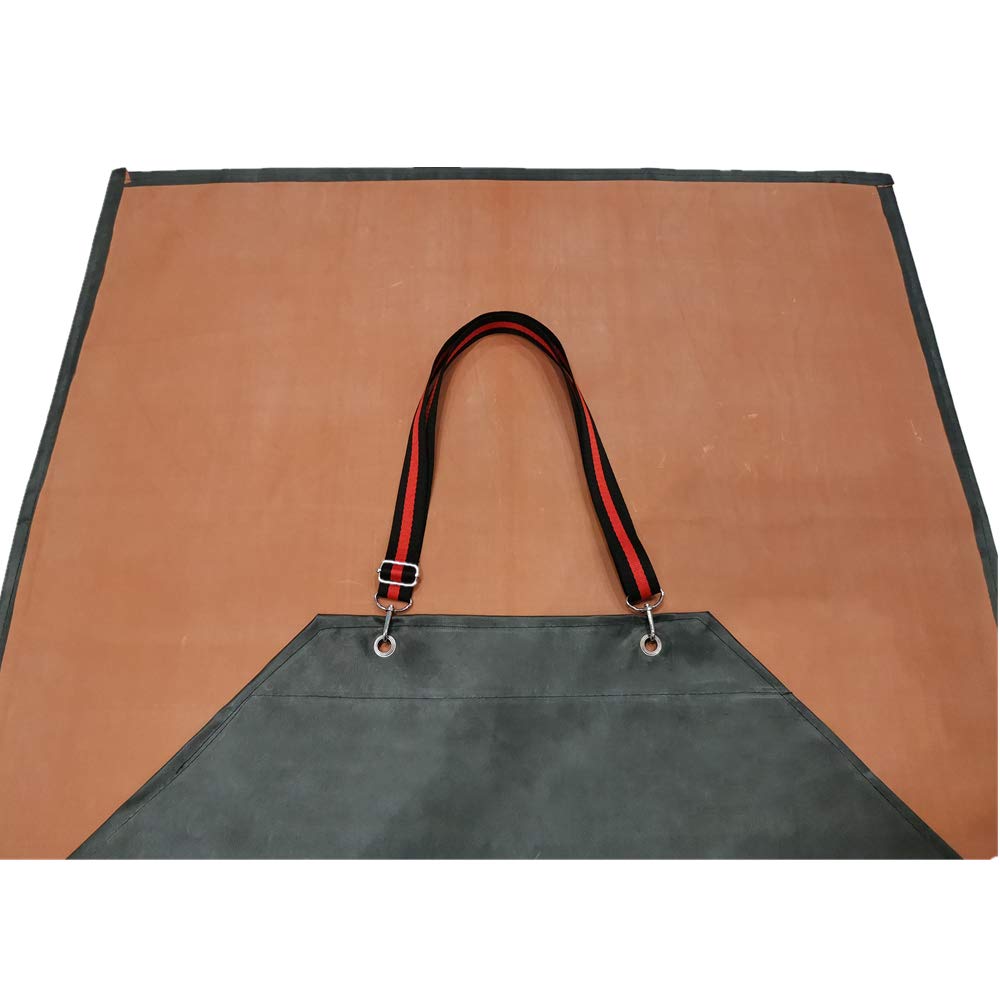 TonLing Thick Rubber Apron, 47.2 x 33.5 Inch Waterproof, Long Chemical Resistant, Adjustable for Dishwashing, Cleaning Fish, Gardening, Lab Work, Butcher and Dog Grooming, Grey