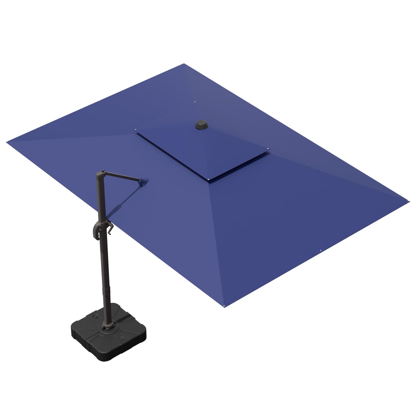 Jentafix 10x13 FT Patio Umbrella, Large Cantilever Rectangular Double Top Heavy Duty Offset Umbrellas with 360° Rotation, Outdoor shade for Garden Deck Pool Patio, Navy