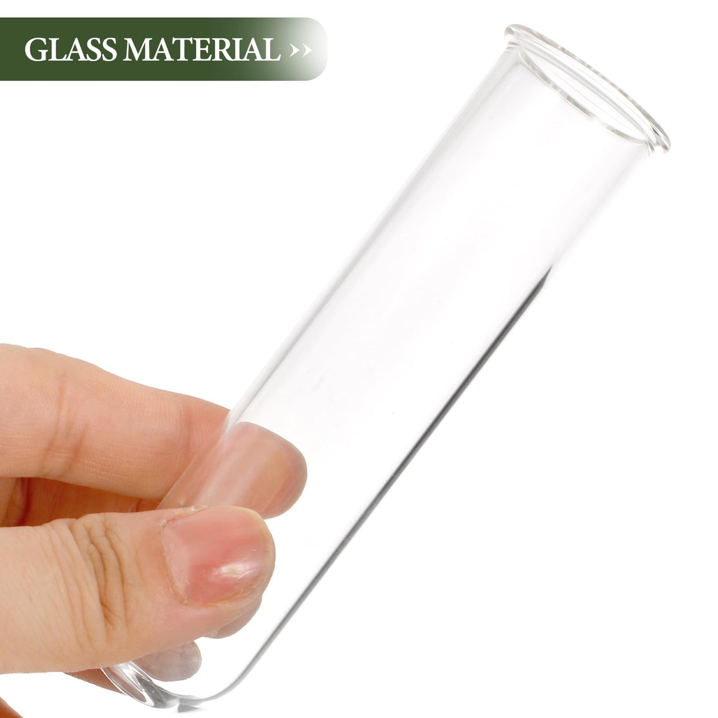 SOLUSTRE 5pcs Glass Test Tube Plant Propagation Vase Set 2.5x3x11cm Floral Tubes Hydroponic Water Culture Station for Small Terrarium Plants and Home Décor