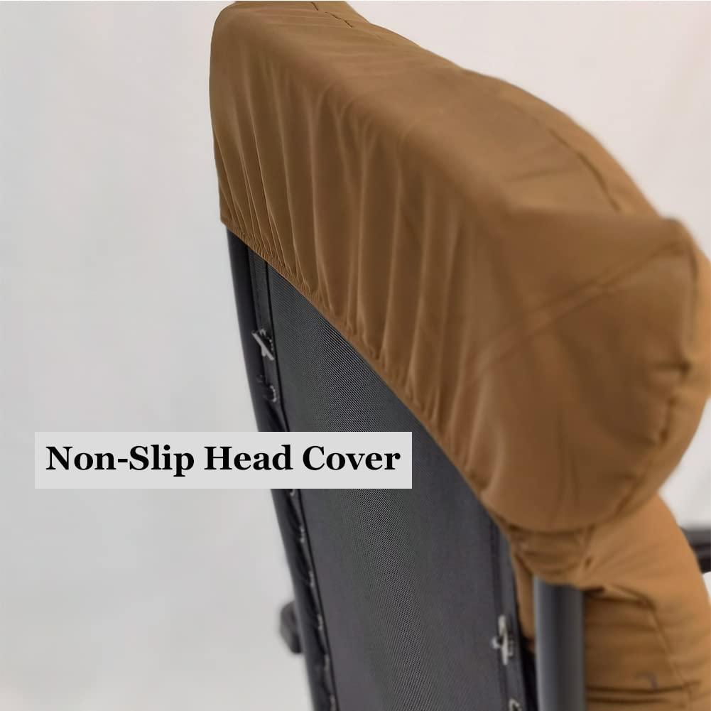Shapeazy Sun Lounger Chair Cushions, 67-inch Lounge Chaise Cushion Sun Lounger Mattress with Non-Slip Back Elastic Sleeve for Garden Outdoor/Indoor/Sofa/Tatami/Car Seat/Bench (Coffee)