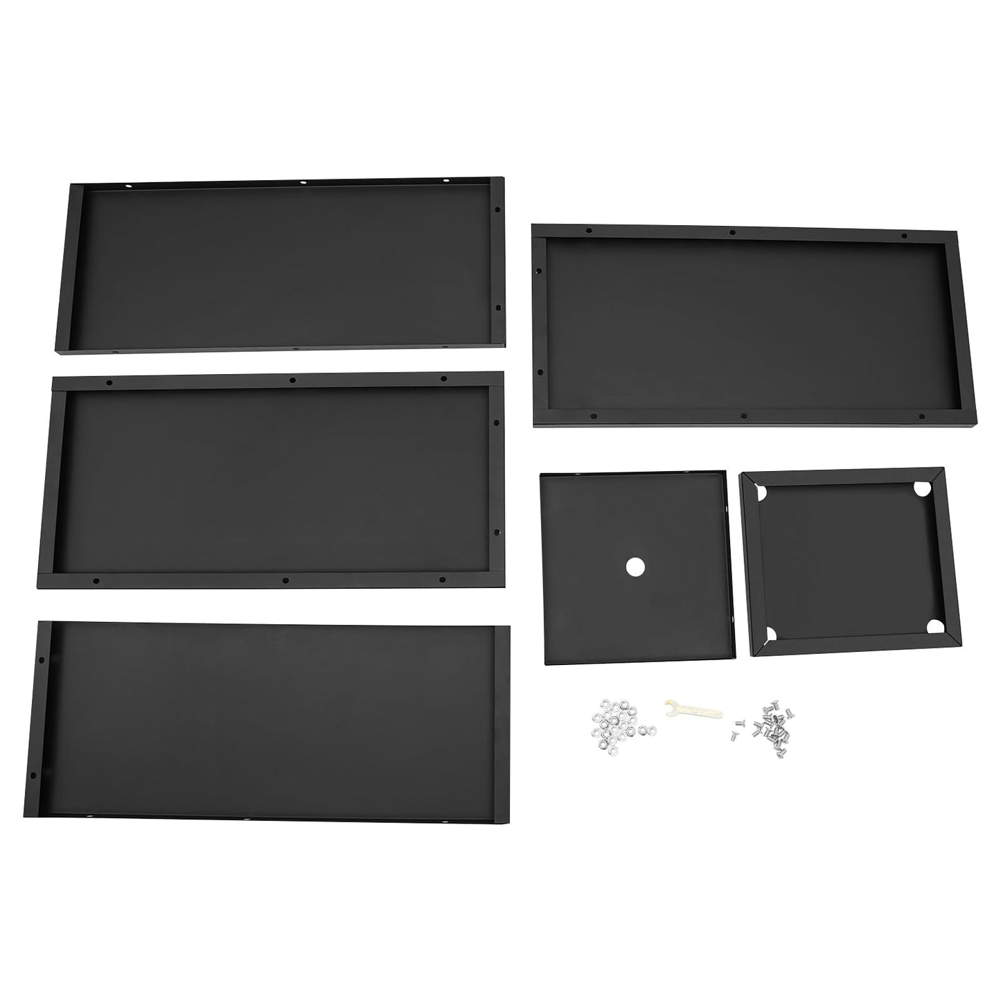WUSILILU Tall Outdoor/Indoor Metal Planter Box with Drainage Hole, 14 * 14 * 30in Heavy Rectangular Large Flowerpot Stand for Garden, Halls, Patio, Pool Area, Balcony, Entrance, Front Porch (Black)