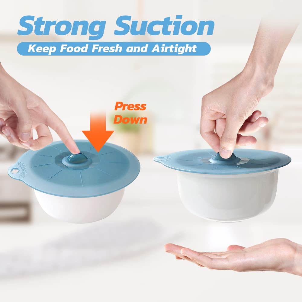 Silicone Bowl Covers - Silicone Covers for Food Storage Lids for Pots and Pans BPA Free Bowl Lids Universal Lid for Pots and Pans Microwave Food Cover for Cooking