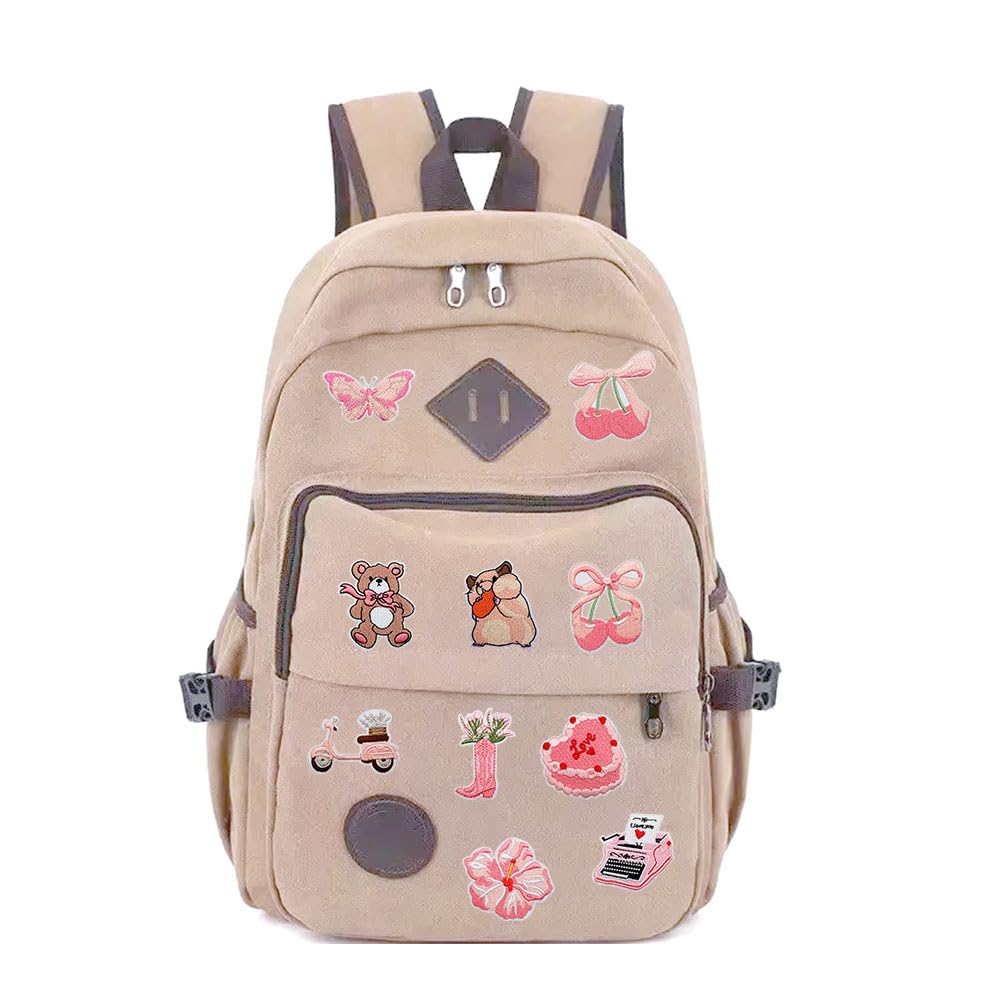 20 PCS Girls Pink Sweet Taste Iron on Patches Funny Embroidered Applique Sew on Patches for Backpacks Pants Clothes Vests Coat Uniforms Dress Hat DIY Decoration Bags Jackets Jeans