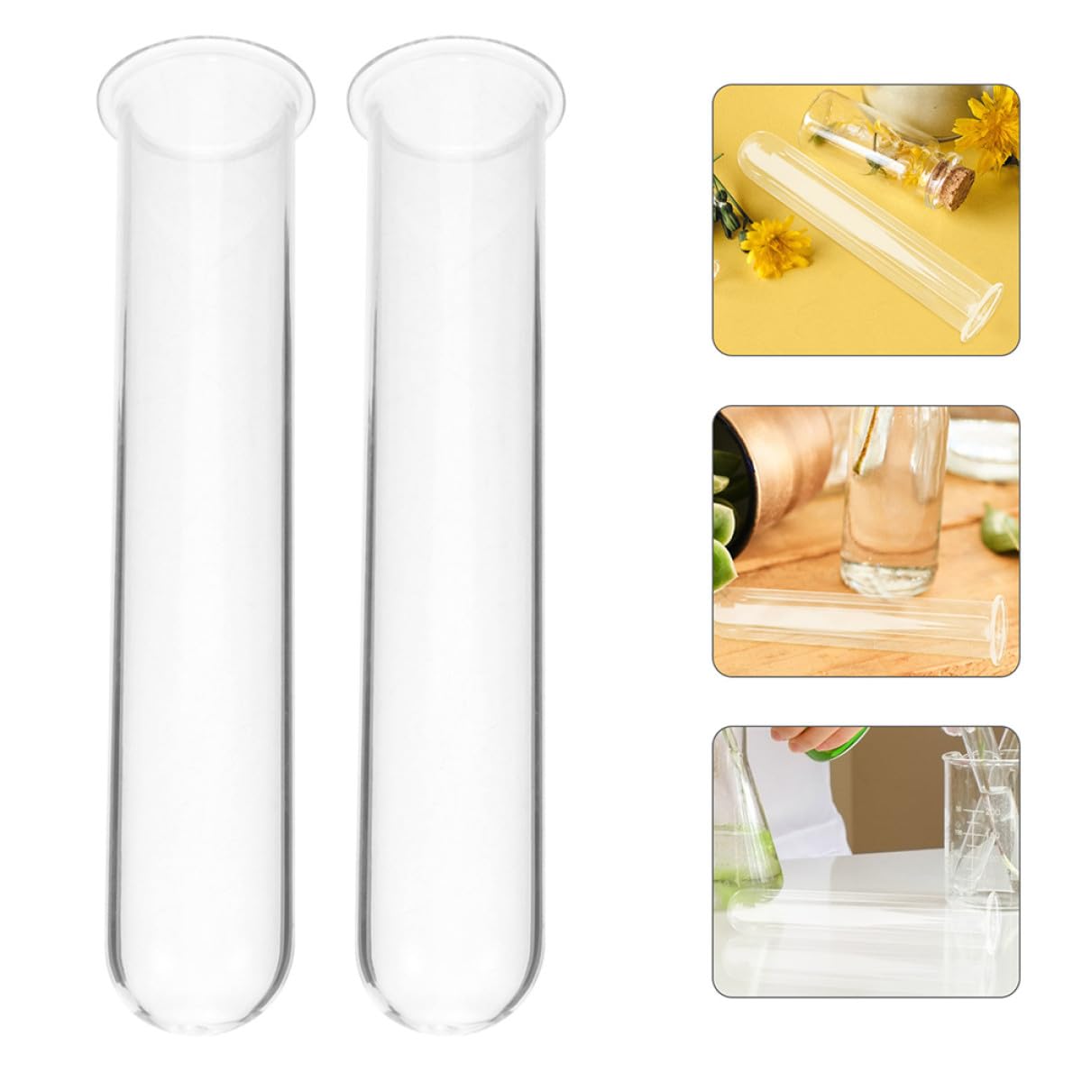 SHINEOFI 4pcs Glass Propagation Tubes Test Tube Vases Hydroponic Plant Holder 2.5x3x18cm Glass for Desktop Terrarium and Home Décor
