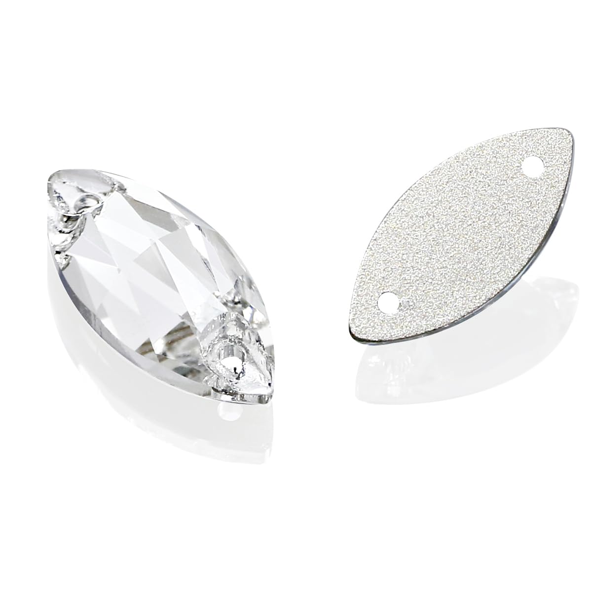 DONGZHOU Sew On Rhinestone Crystal Sewing Stone with Holes Navette Shape Sew On Beads Crystals Flatback Glass Rhinestone Gems Clothing Accessories for Costume, Clothes, Garments, DIY Crafts