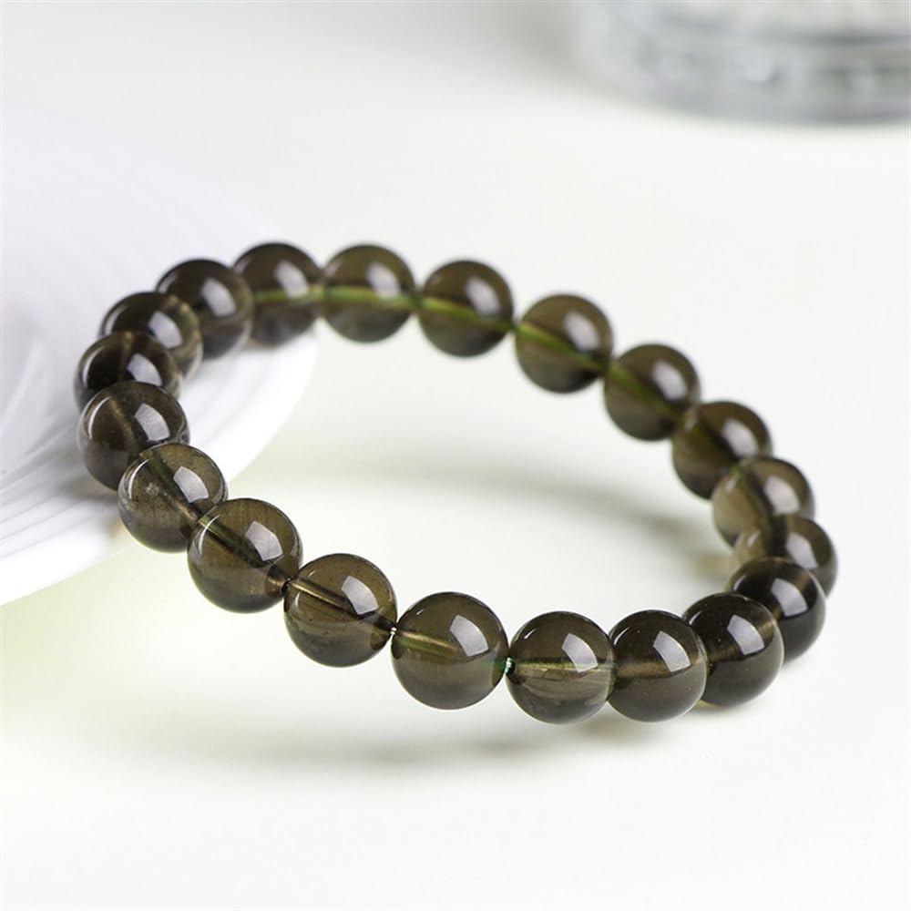 UNGUGU Saffordite Cintamani Beads Bracelet,Genuine Arizona Obsidian Tektite Raw Bracelet