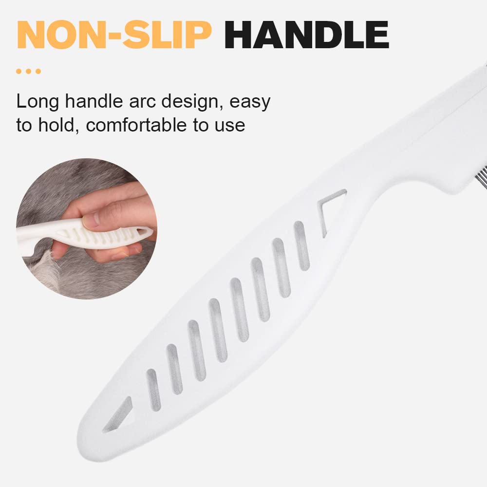 Dog Comb 2 Pack, 2026 New Professional Pet Eye Comb and Grooming Comb Set, Stainless Steel Fine Tooth Tear Stain Remover for Cats and Dogs, Pet Comb for Tangles Knots Loose Fur