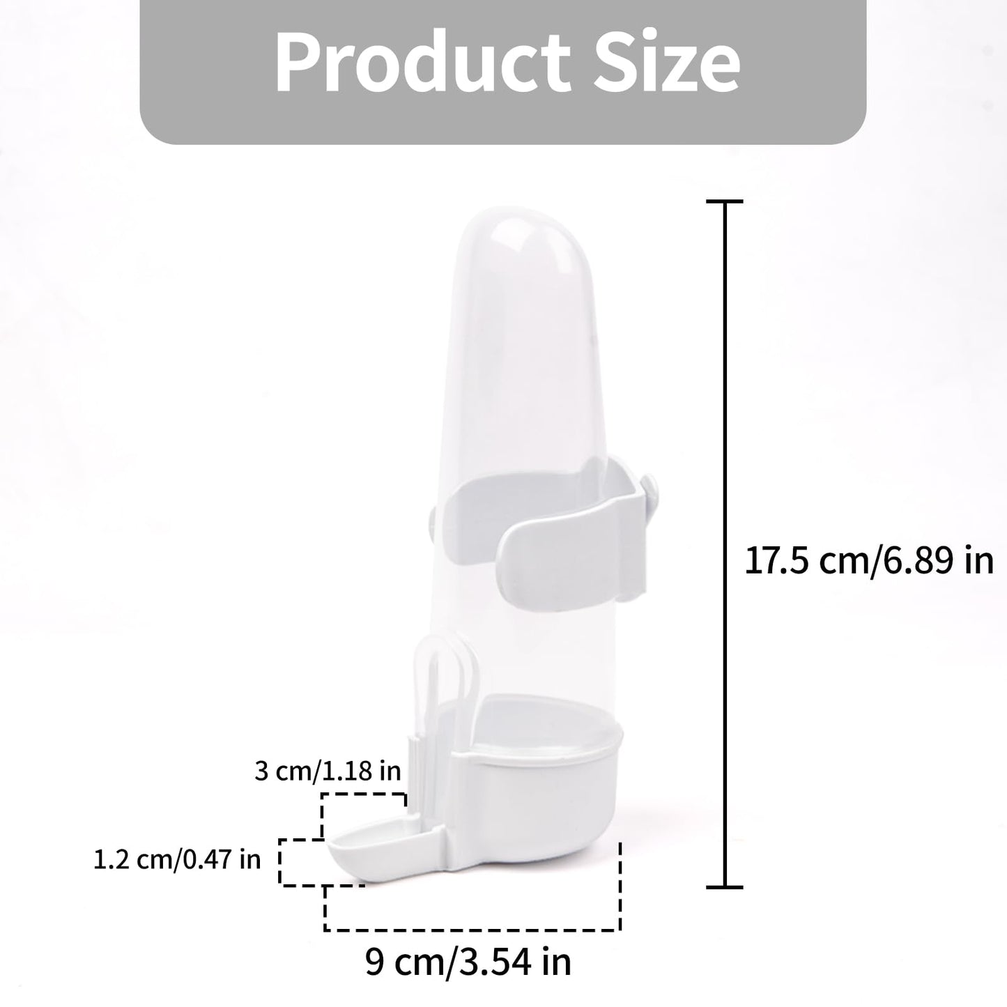 YOOSO WING Bird Feeder Automatic Bird Water Dispenser Set for Cage No Mess Parakeet Cage Water Dispenser PP Material, 200ml/6.8fl oz (2PCS)