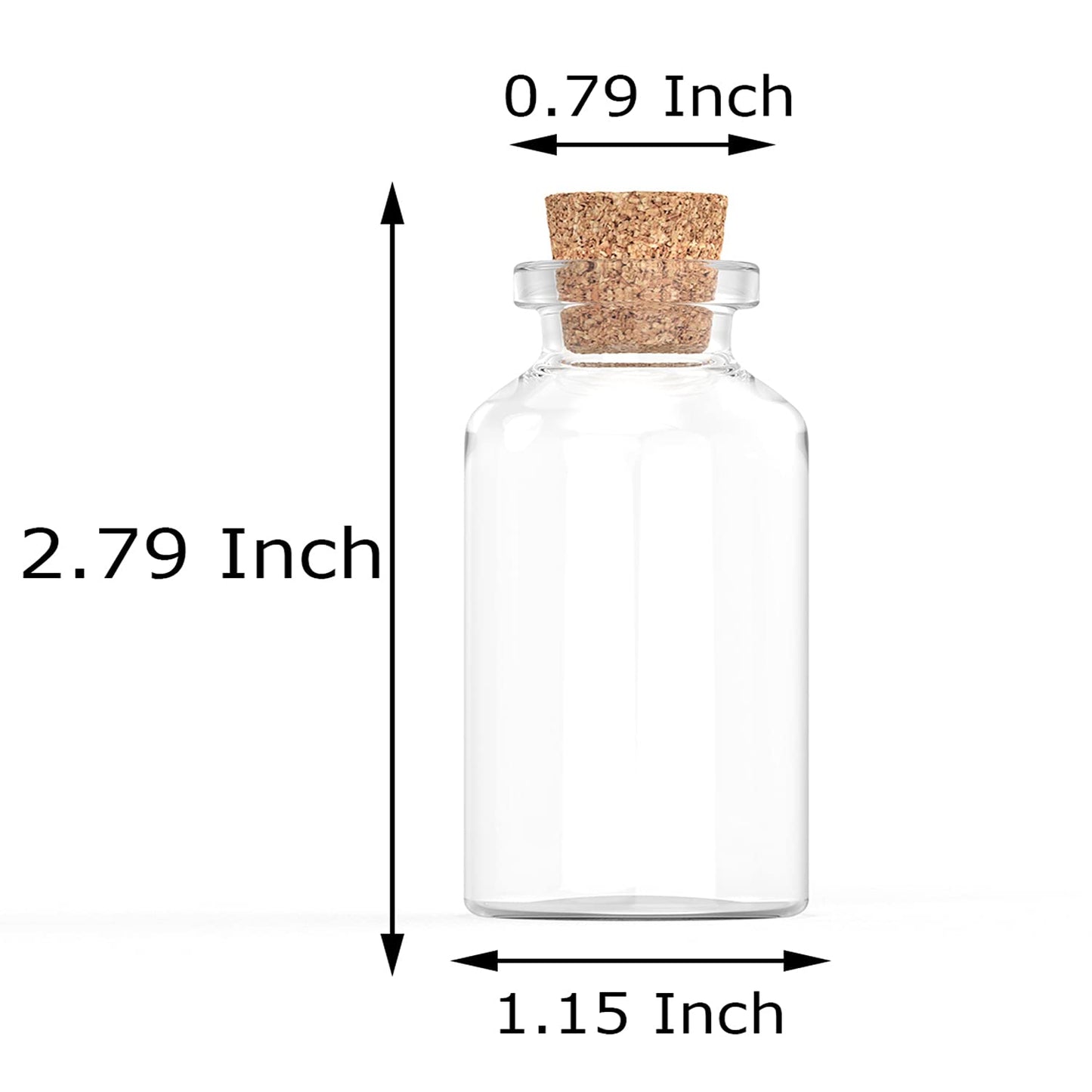 Axe Sickle 32 Pcs 30 mL Cork Stopper Glass Bottles 1 Ounce DIY Decoration Mini Wishing Glass Bottles for Potion, Party Favors, Weddings, Message in a Vials
