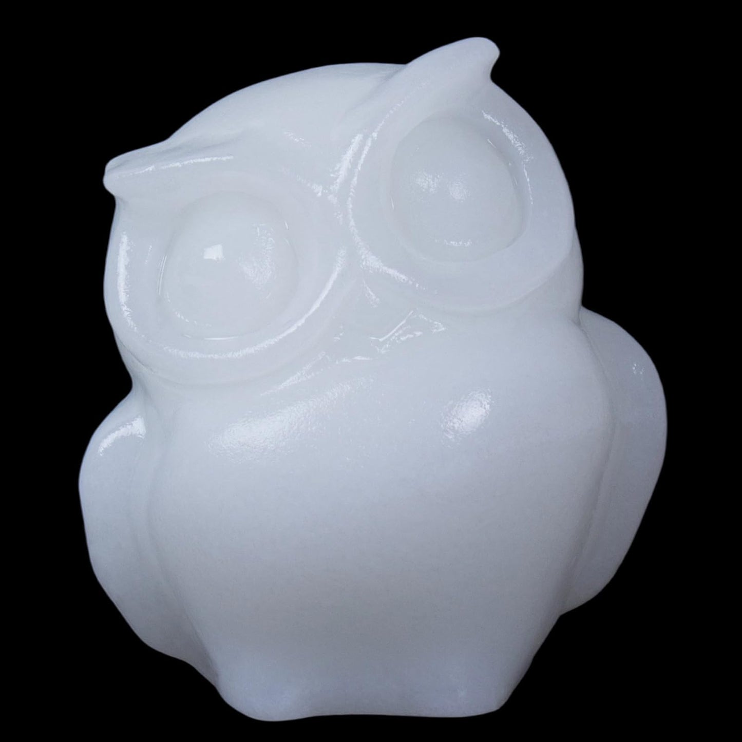 QLRSUXN 2 Inch Owl Figurine Handcrafted,White Jade Healing Crystal Animal Sculpture,Home Decor Unique Gift for Collectors,Crystal Artwork Nature Lovers Birthday Anniversary Present Spiritual Gift