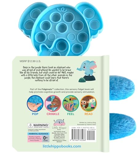 Fidgimals Little Elephant Animal Baby Book | Educational Children's Books, Sensory Board Book with Pop It Fidget Toys, Perfect Sensory Toys for ... Books with Sensory Fidget Popper Animals)