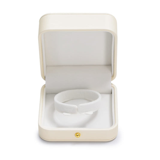 Oirlv Gorgeous Bracelet Gift Box Leather Bangle Box for Jewelry Gift White Velvet Interior Bangle Bracelet Storage(White)