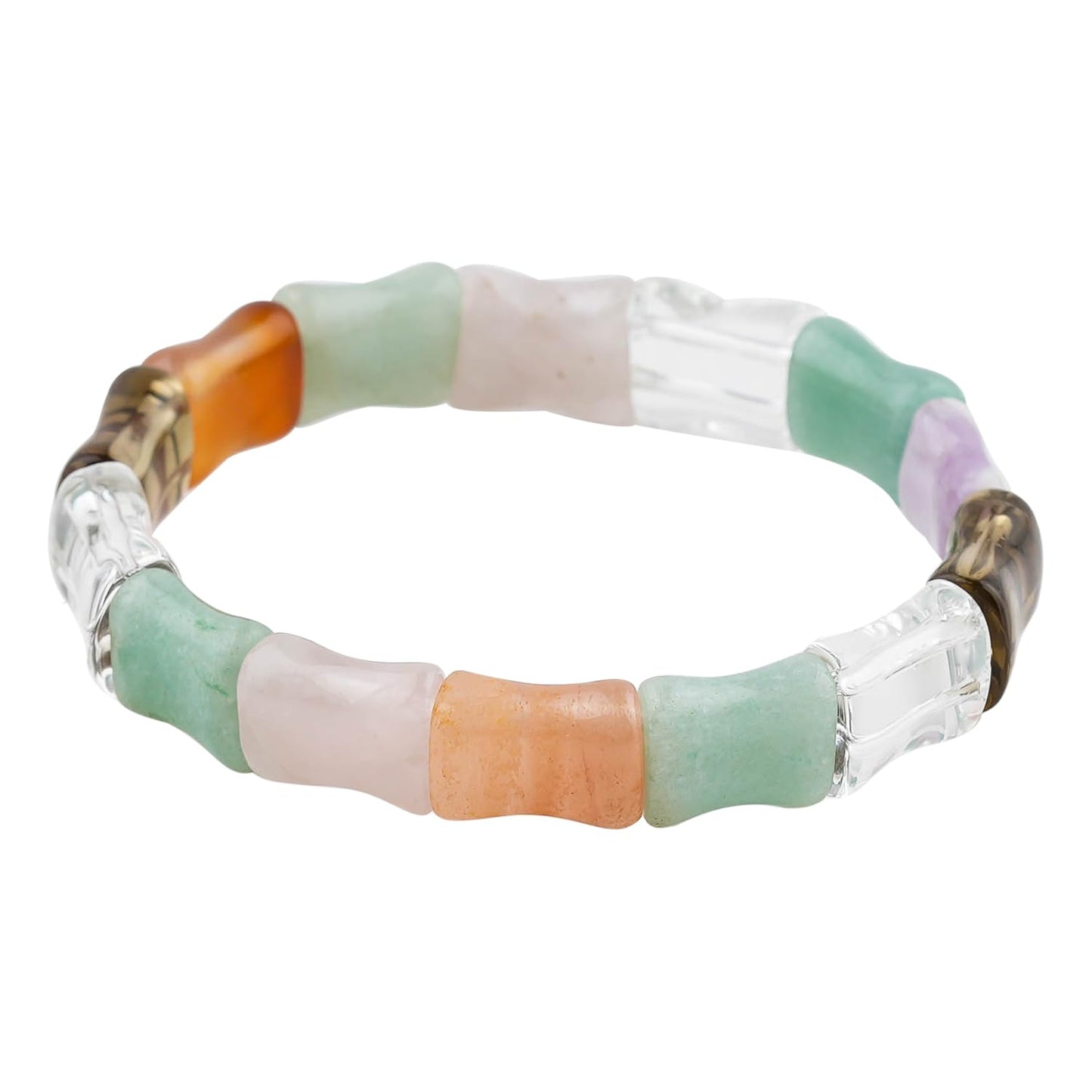 ColouredRocks 7 Chakra Elastic Stretchable Bracelet, Gemstone Crystals Beads, Trendy, Daily Wear Women Jewelry, Best Gift, (Free Size)