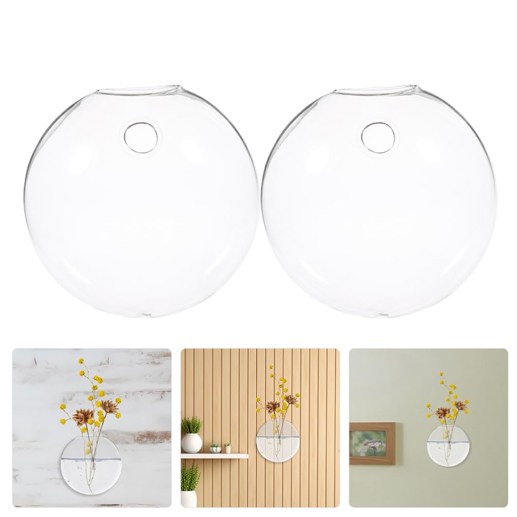 Luxshiny 4pcs Wall Mounted Hydroponic Glass for Indoor Plant Decor Hanging Terrarium for Home Office and Garden -Saving Design for Easy Plant Propagation