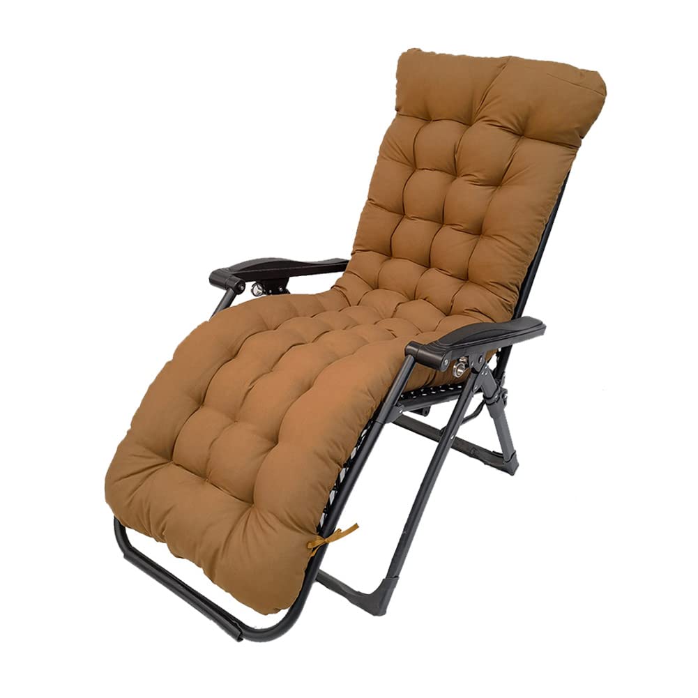 Shapeazy Sun Lounger Chair Cushions, 67-inch Lounge Chaise Cushion Sun Lounger Mattress with Non-Slip Back Elastic Sleeve for Garden Outdoor/Indoor/Sofa/Tatami/Car Seat/Bench (Coffee)