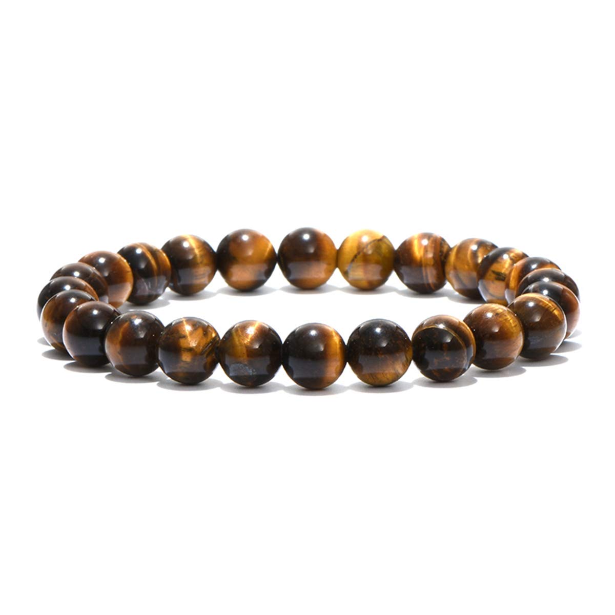Natural Stone Beads 100pcs 10mm Tiger Eye Round Genuine Real Stone Beading Loose Gemstone Hole Size 1mm DIY Smooth Beads for Bracelet Necklace Earrings Jewelry Making (Tiger Eye, 10mm)