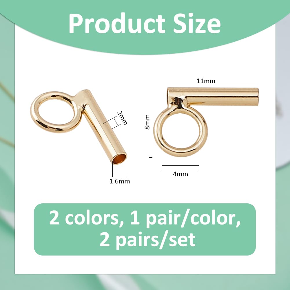 SUPERFINDINGS 4Pcs 2 Colors Alloy Pin to Pendant Converter with 4Pcs Silicone Ear Nuts to Keep the Brooch from Shaking Brooches Pins to Pendant Converters for Changing Brooches