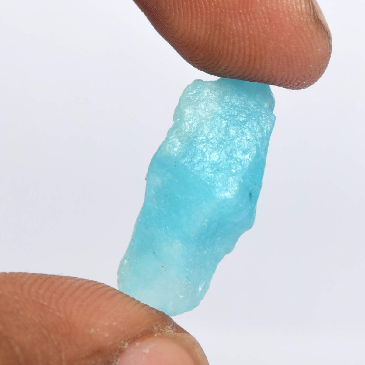 GEMHUB AAA++ Quality Raw Sky Blue Aquamarine Chunk 13.00 Carat Rough Natural Aquamarine Healing Crystal Gemstone Necklace