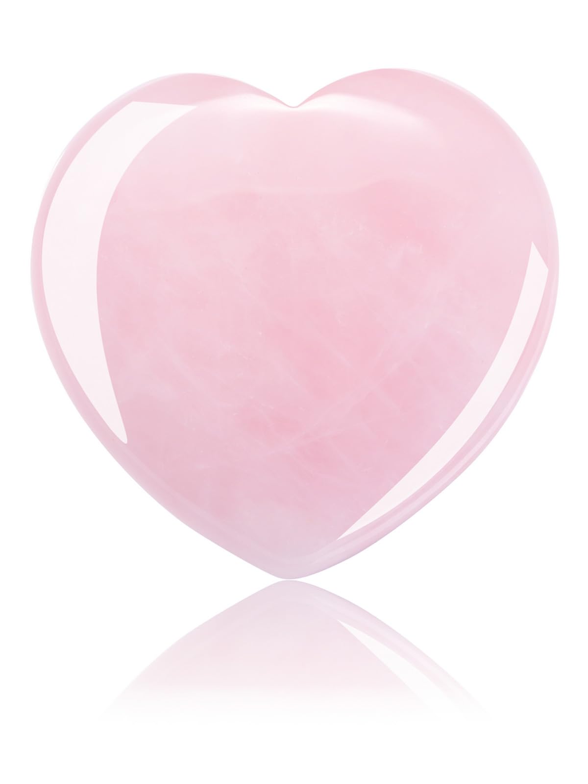 Jovivi 60mm Large Rose Quartz Crystal Heart Healing Crystals Heart Stones Polished Pocket Love Gemstones Chakra Reiki Energy Balancing Meditation Gift
