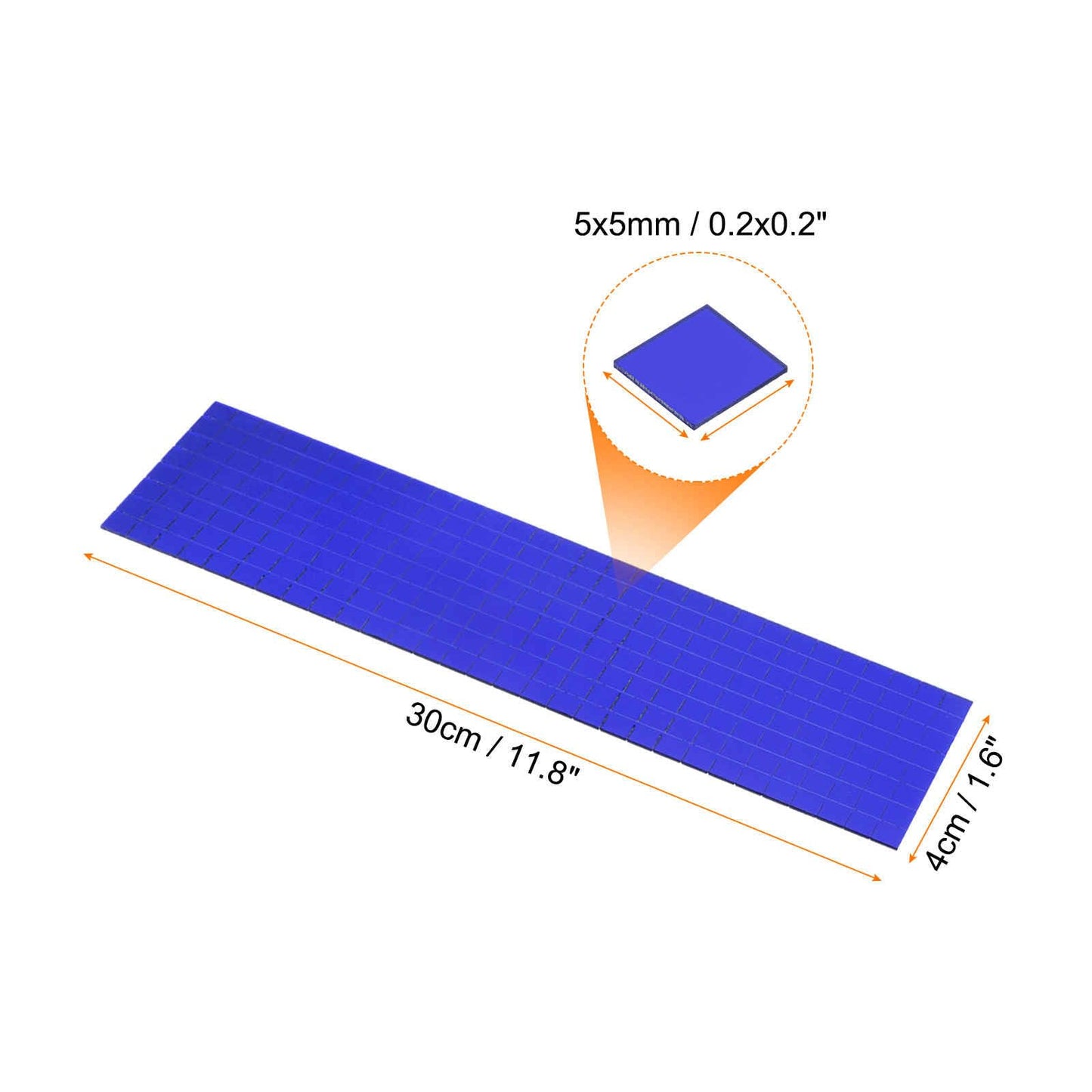 HARFINGTON 15 Sheet 7200 Pieces Self Adhesive Mirror Mosaic Tiles 5x5mm Small Square Mirror Tiles Sticker Disco Ball Stickers Mini Glass Tiles for DIY Craft Party Home Decoration, Blue