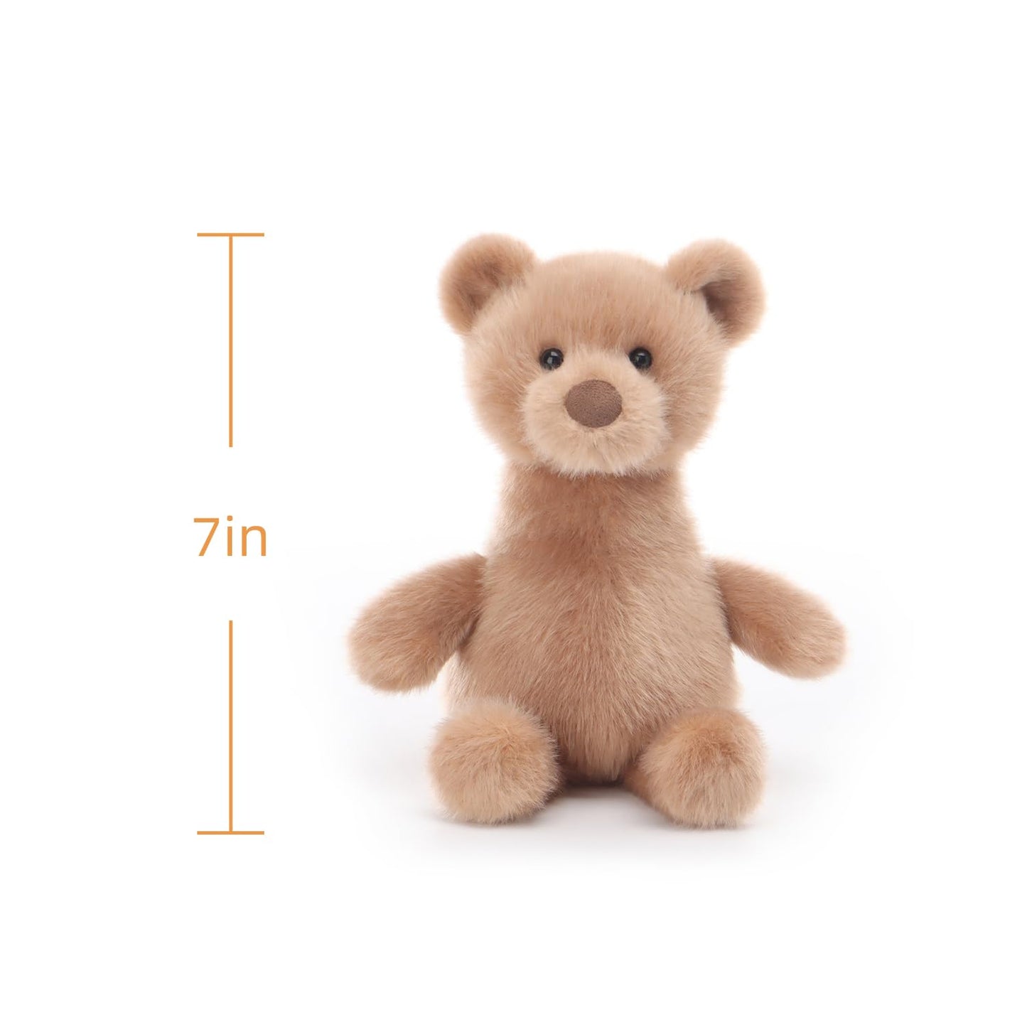 Apricot Lamb Long Neck Bear Stuffed Animals for Kids, Soft Cute Plush Toys for Baby Girl and Boy, 7 Inches
