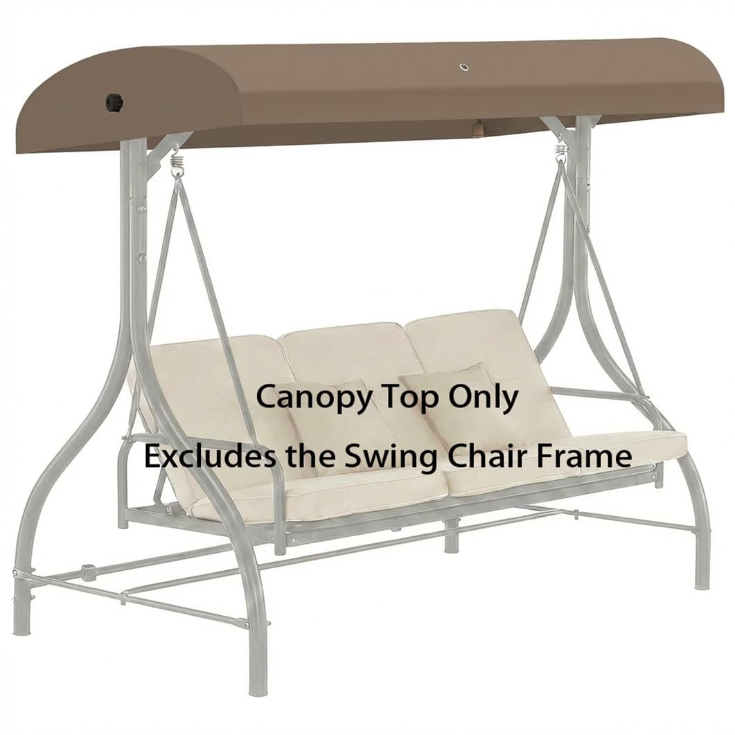 Replacement Canopy Top for GT Porch Swing Model GCS00229C, Outdoor Swing Chair Canopy Cover (Beige)