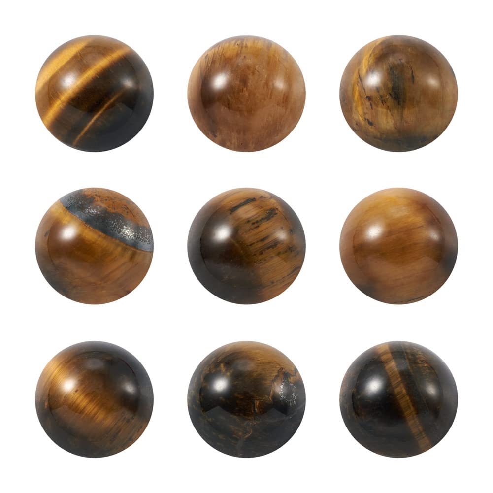 Fashewelry 50Pcs Natural Tiger Eye Cabochon Stone Half Round Beads 10mm Tiny Flat Back Gemstone Chakra Healing Crystal Cover Cabs for Jewelry Making